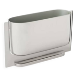 Horizontal vase in silver chrome metal by Jean-Baptiste Fastrez