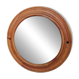 Large round wooden mirror