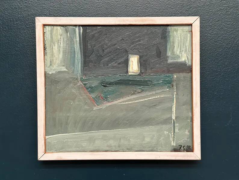 Original Swedish Oil on Hardboard – “Still Life” by Robert Svensson (1963–2016) – Signed – Vintage & Framed – 32.5 × 28.5 cm