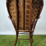Vintage braided chestnut chair