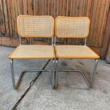 Pair of mid century Cesca chairs by Marcel Breuer