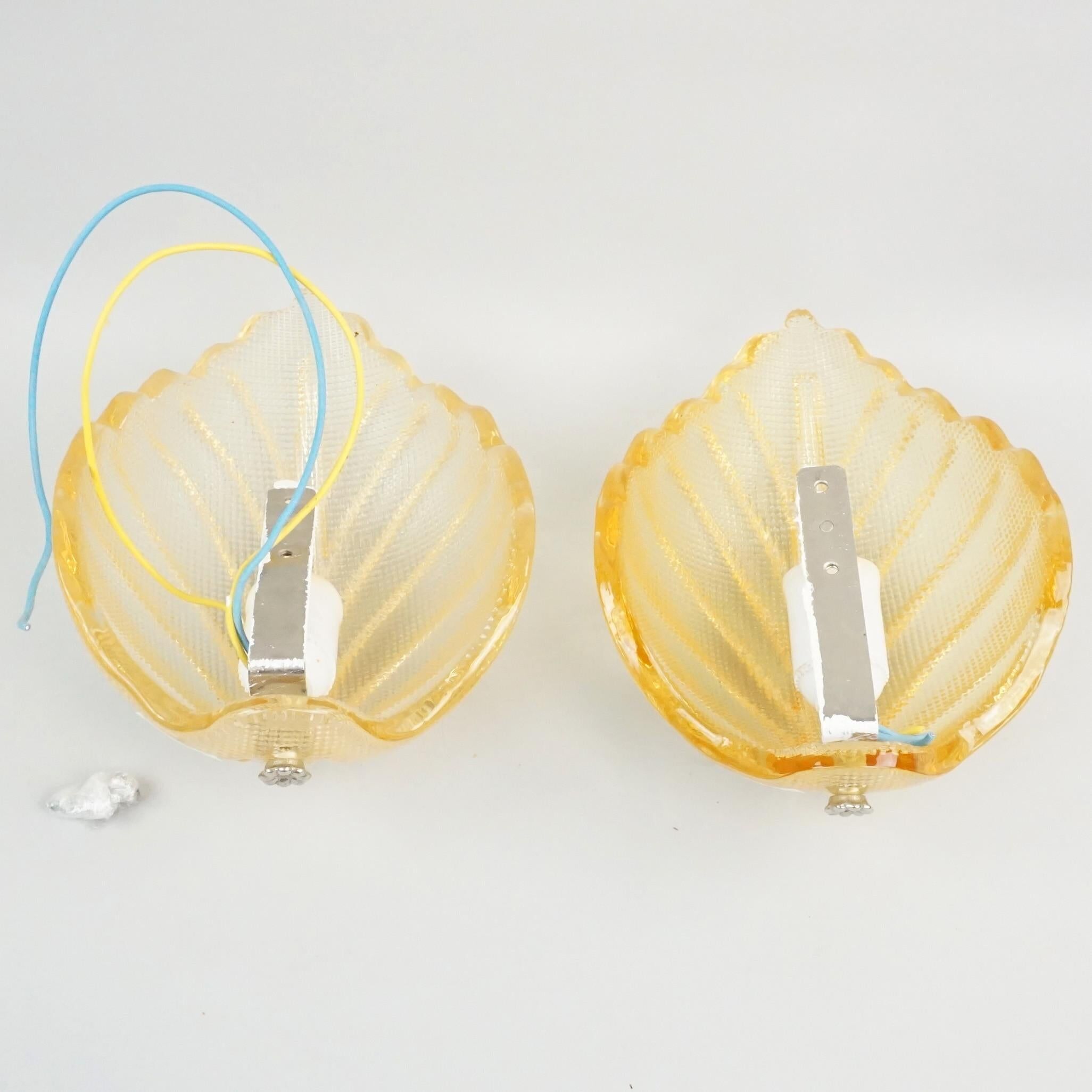Fritz Kurz - Pair of wall lights for Orrefors, Sweden, 1960