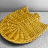 Vintage glazed ceramic dish – Sun yellow shade – 1960s