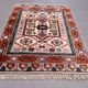 Old Turkish Kazak rug 90x115 cm vintage tribal, square medium 2574