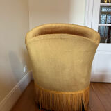 Mustard velvet armchair