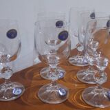 Set of 6 bohemian crystal port or aperitif glasses
