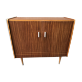Sideboard stand vintage storage cabinet blond walnut veneer 1960-1980's