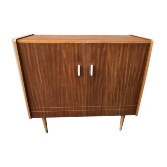 Sideboard stand vintage storage cabinet blond walnut veneer 1960-1980's