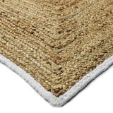 Carpet in white contour jute 120x170 cm