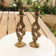 Old pair of vintage Hein Holon Israel cactus candlesticks