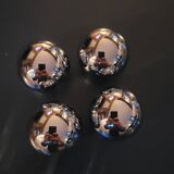 4 chrome-plated brass ball buttons 35mm