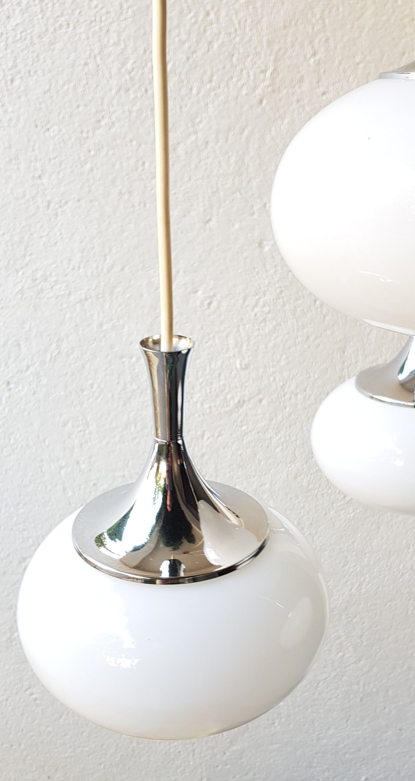opaline and chrome metal chandelier 70