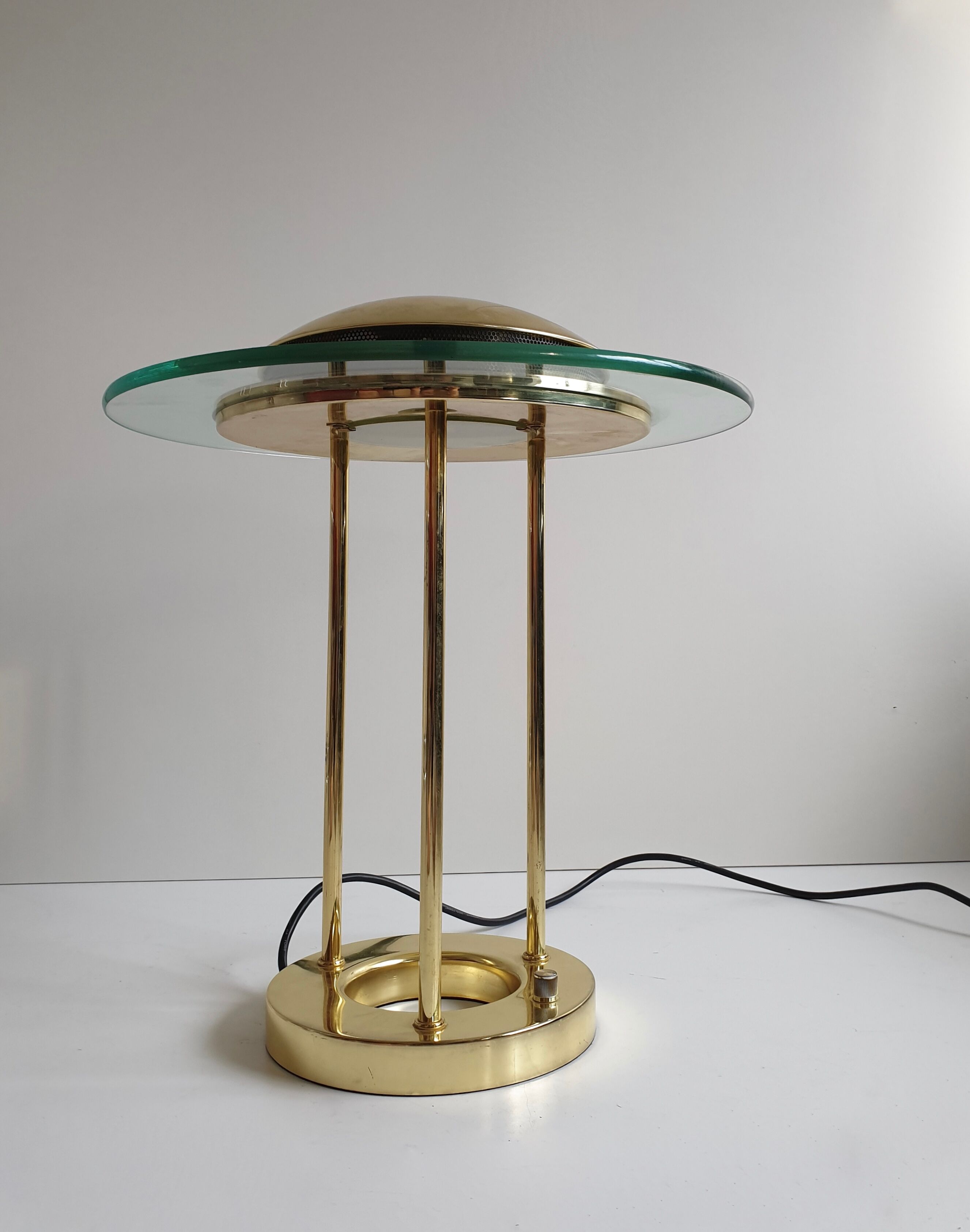 Vintage Brass 'Saturn' desk lamp by R. Sonneman for George Kovacs, c.1980