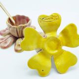 Salières fleurs en métal émaillé