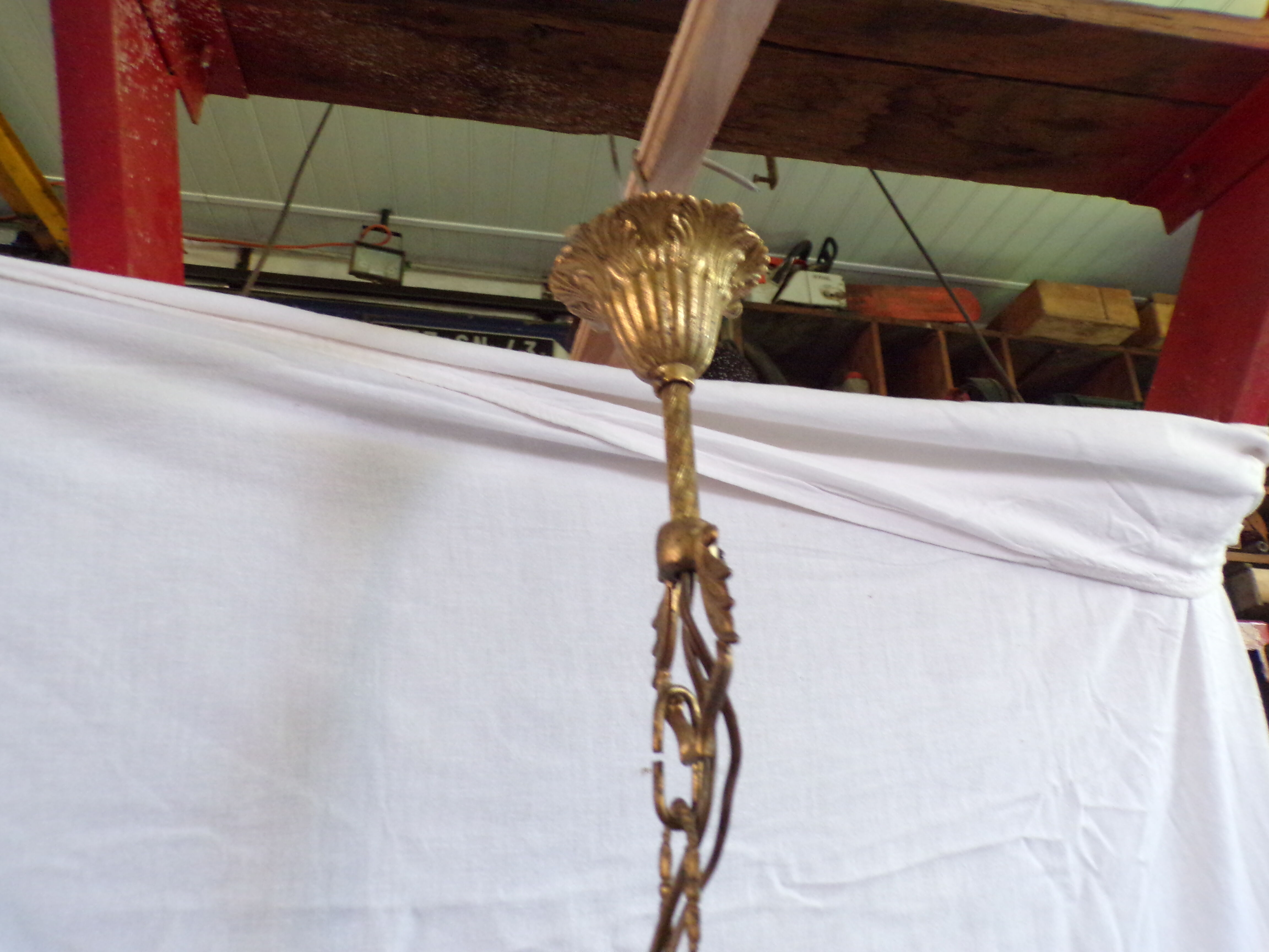 Chandelier has tassels