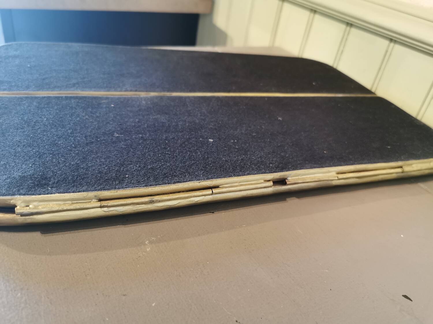 Solid brass triptych barber mirror