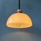 Suspension Space Age massive in white plexiglass Mid-Century with a red top cap.