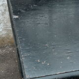 Black lacquered pine desk table