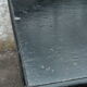 Black lacquered pine desk table