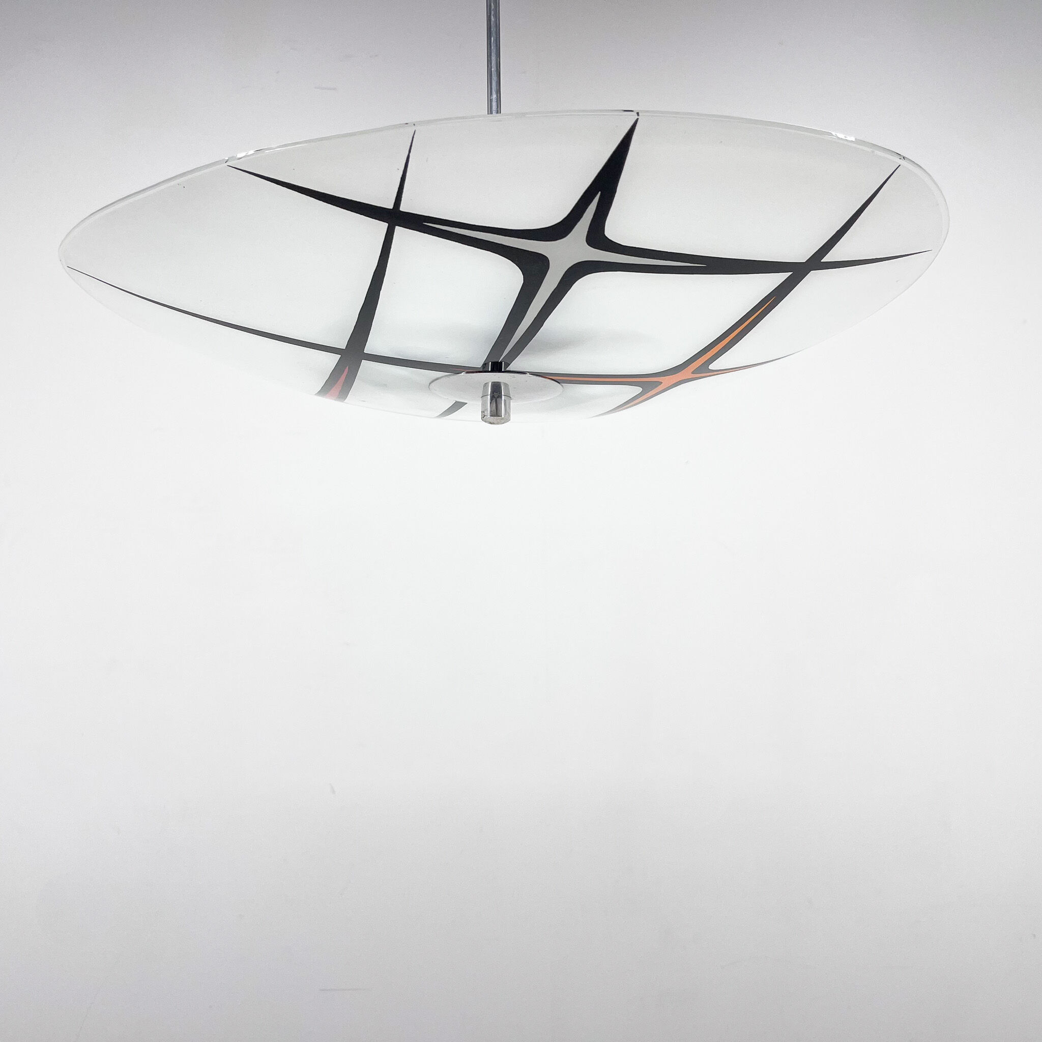 Mid Century Glass Pendant by Napako, Czechoslovakia, 1960's, Marked