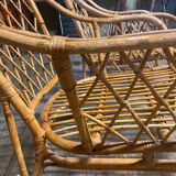 Pair of rattan armchairs