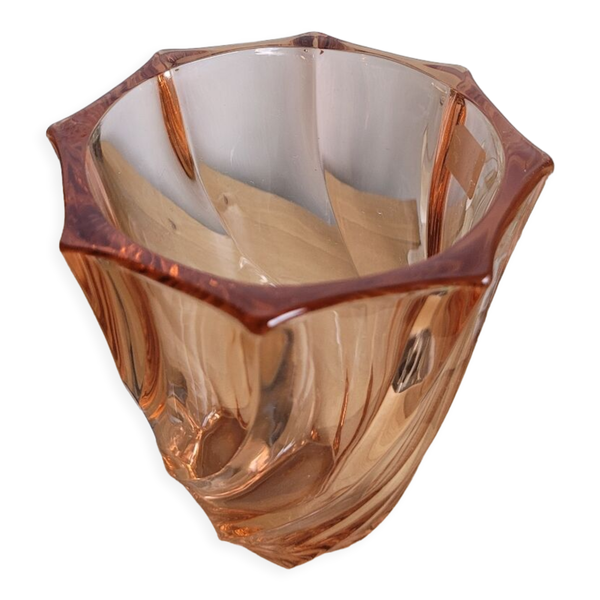 Luminarc tourbillon vase in pink glass
