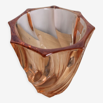 Luminarc tourbillon vase in pink glass