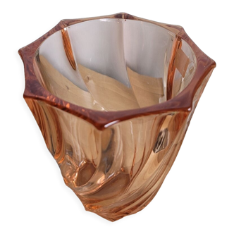 Luminarc tourbillon vase in pink glass