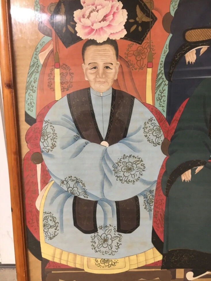 Family portrait painting of 4 Chinese dignitaries