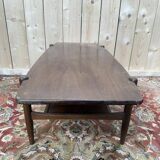 Table basse scandinave en acajou à double plateau