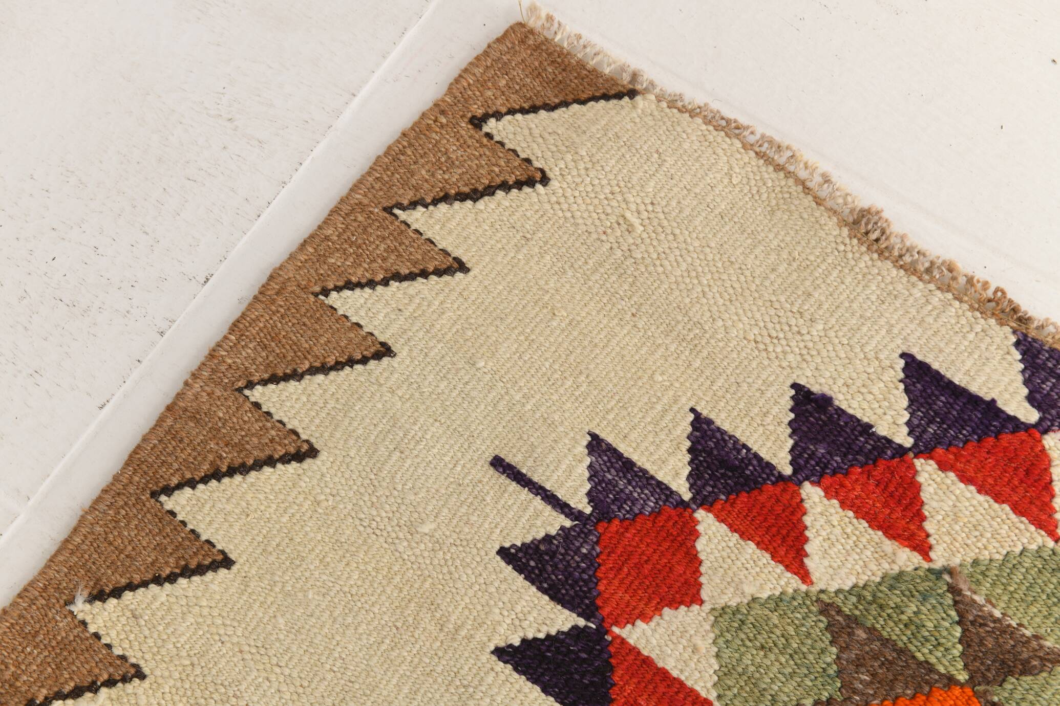 3x10 Vintage Tribal Geometric Kilim Runner Rug, 91x314Cm