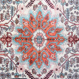 Oriental medallion area rug handmade cream wool carpet 200x300cm