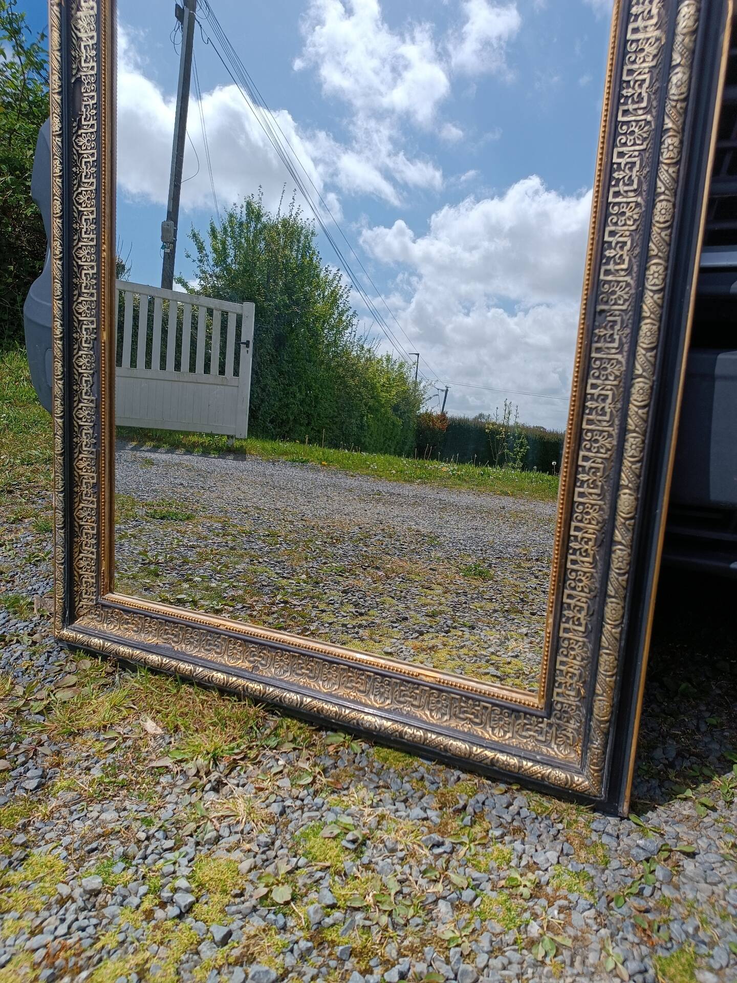 Antique mirror with pediment 152/86 cm