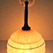 Porcelain porcelain patinated glass of Clichy pink Art Deco