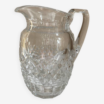 Molded crystal pitcher, diamond point decoration