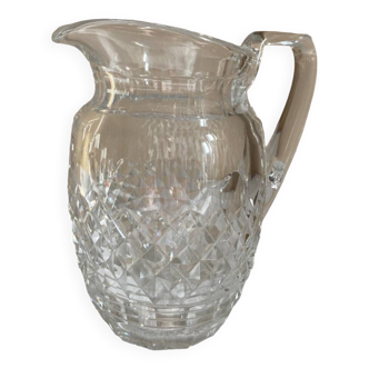 Molded crystal pitcher, diamond point decoration