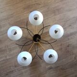 Lustre opaline et laiton