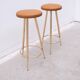 Pair of brass and leather stools, Italy 1960