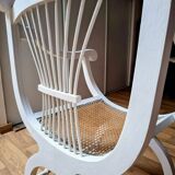 white Dagobert armchair with caning