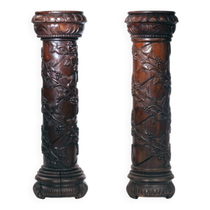 2 piédestaux en bois