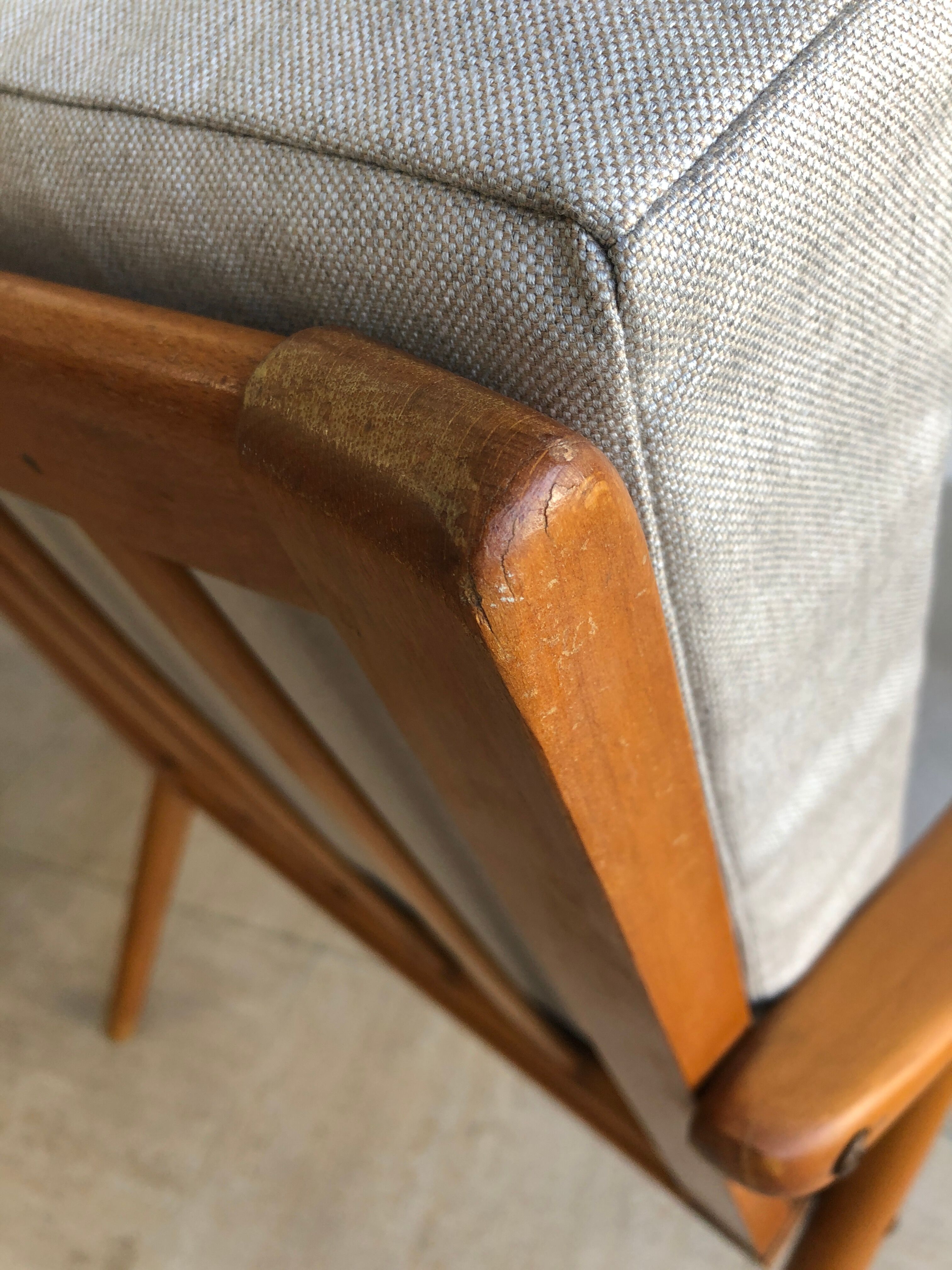 Pair armchairs compass feet, 1960