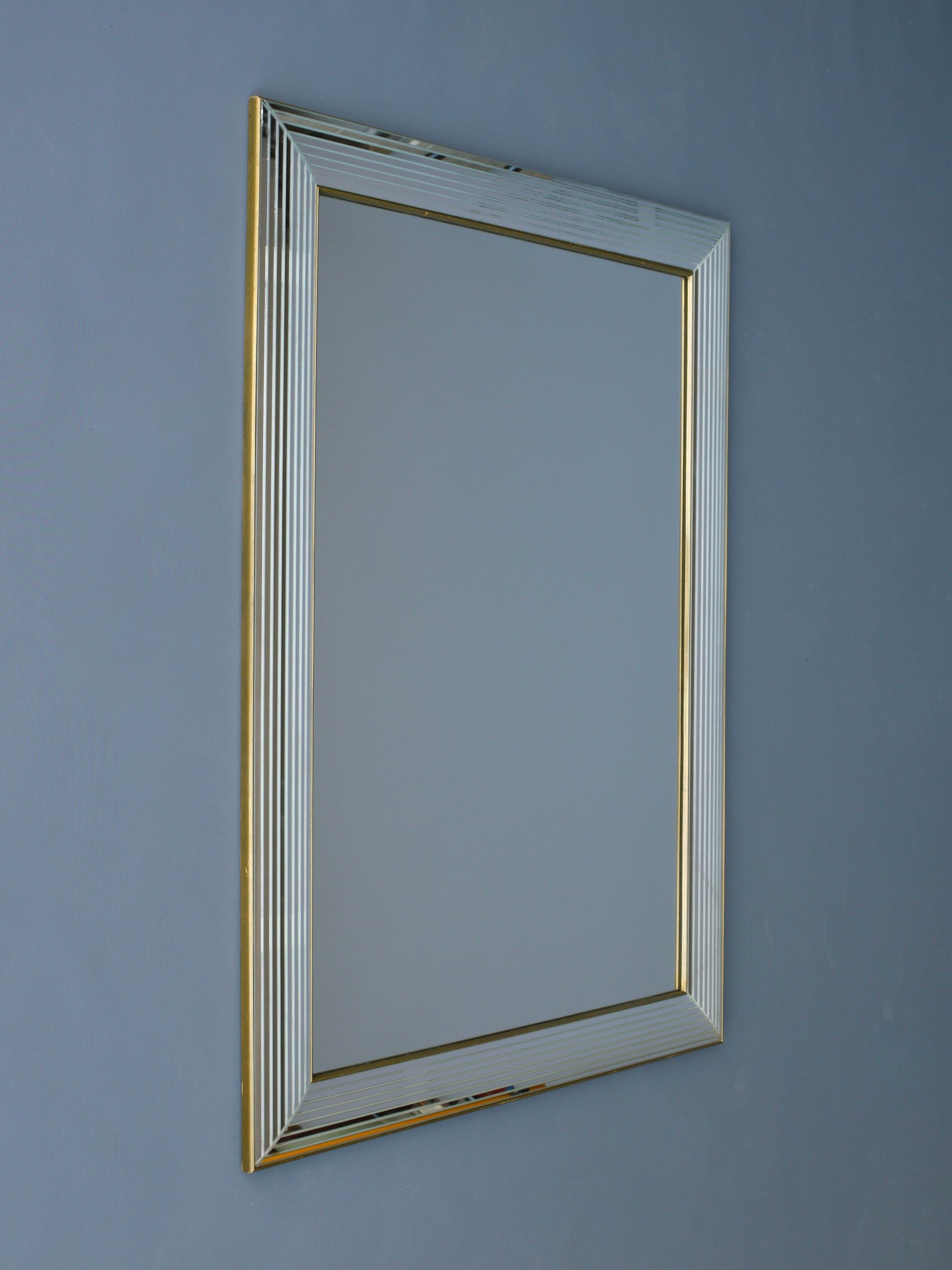 Vintage wall mirror by Deknudt, Belgium 1970