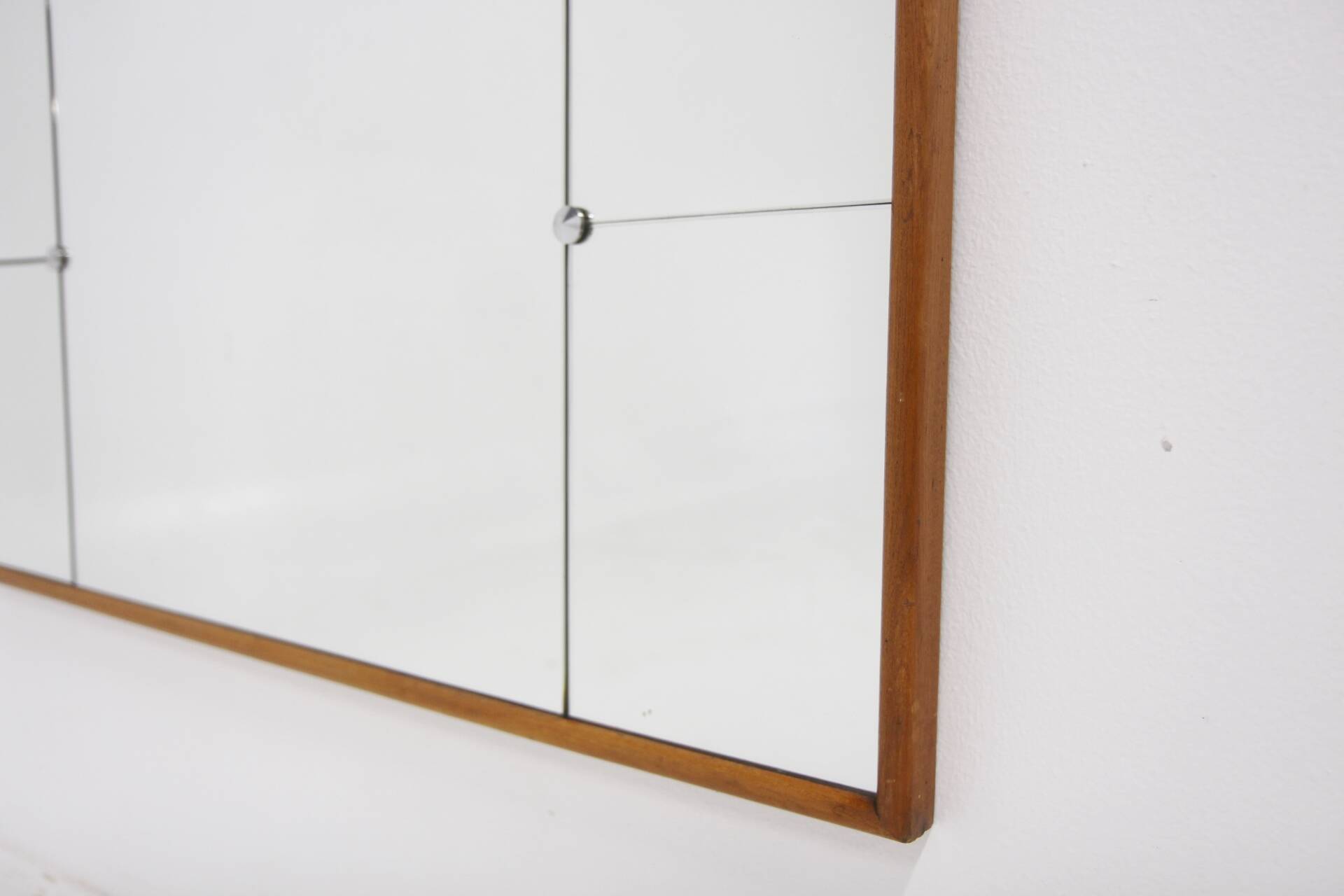 Scandinavian teak and metal mirror, Sweden, 1960, 84x117cm