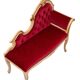 Louis XVI Red Velvet Hall Sofa 1950s France