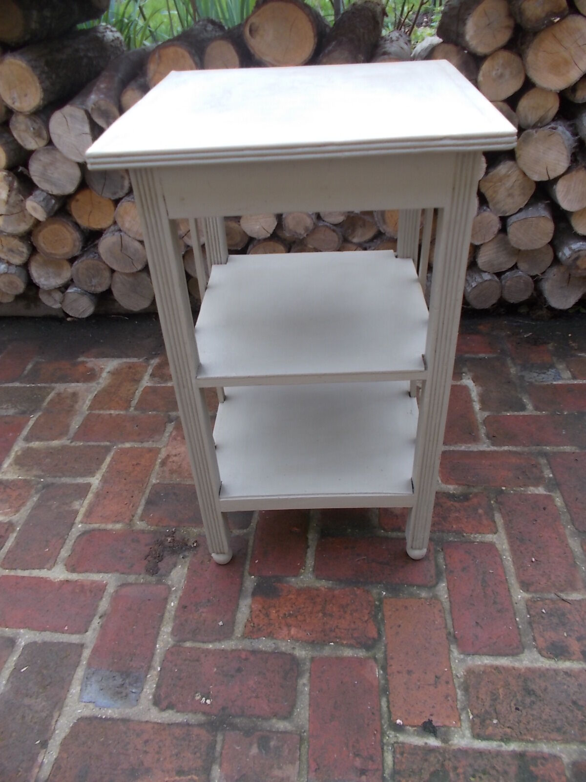 Grey wooden stool