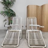 Set vintage garden chairs pool bed chaise longue R.Henkel