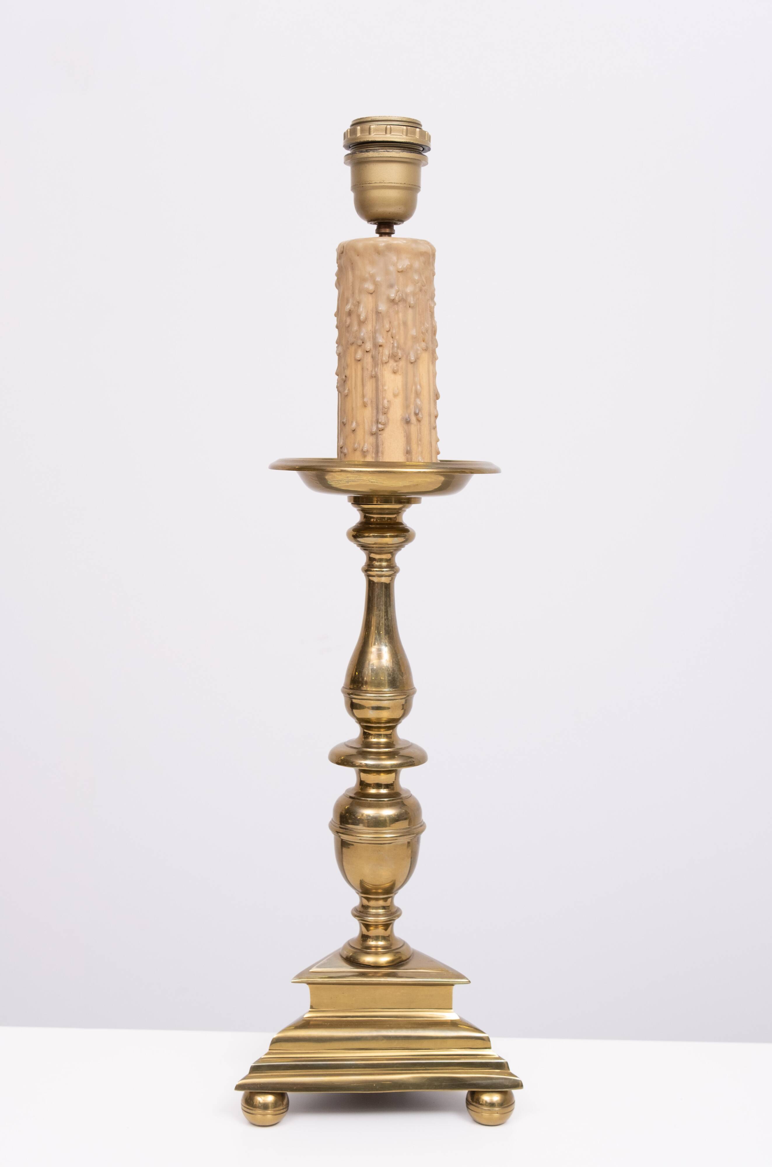 set solid Brass Gothic Revival Table Lamps 1950s