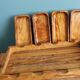 Olive wood aperitif platter and ramekins