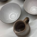 Maredsous ceramic pitcher and bowls