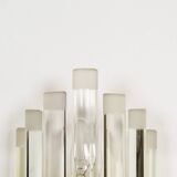 Large brass and glass 'Triedri' wall sconces by Novaresi
